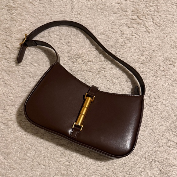 Charles & Keith Handbags - Charles & Keith Brown Shoulder Bag with Gold Accent
